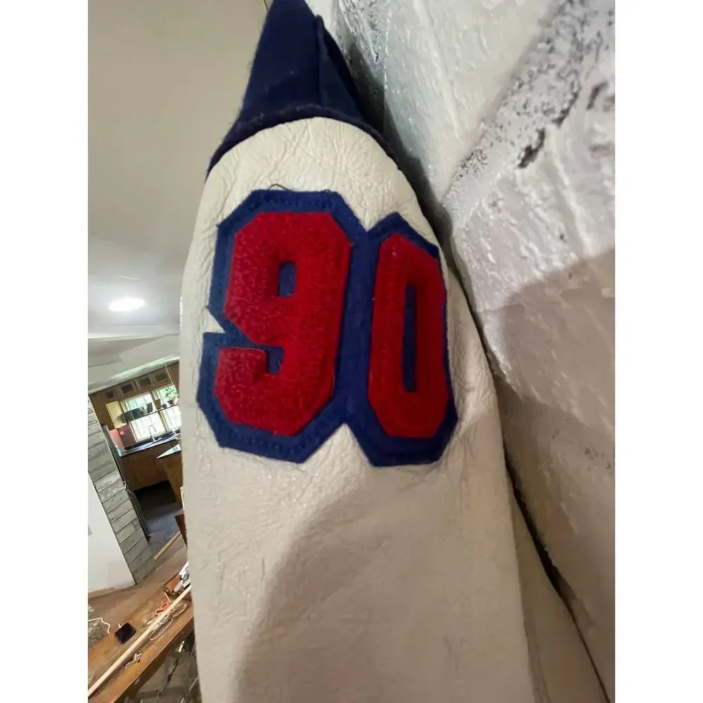 Vintage DeLONG Varsity Letterman Jacket Football Track 52 Long USA Wool Leather